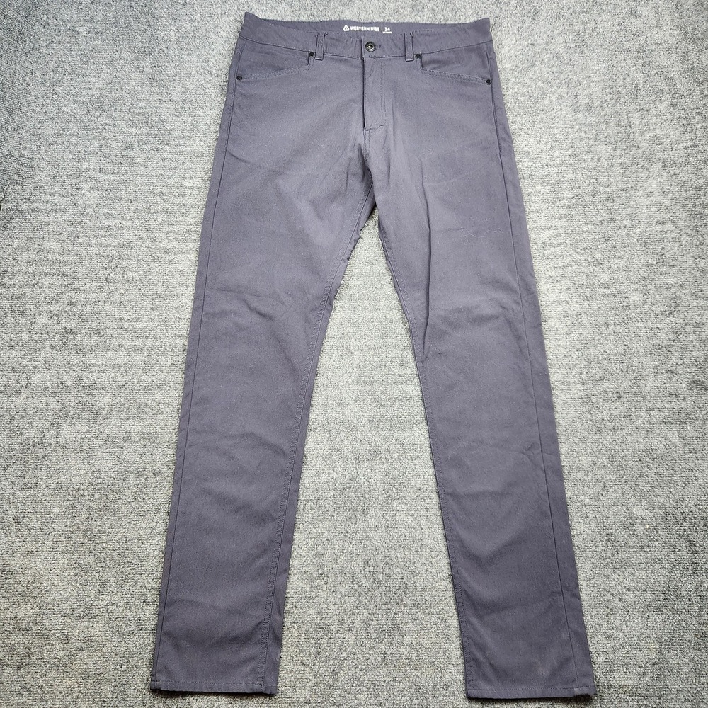 Western Rise AT Pants Mens 34x32 Gray Chino Stretch Casual Travel Tech Golf